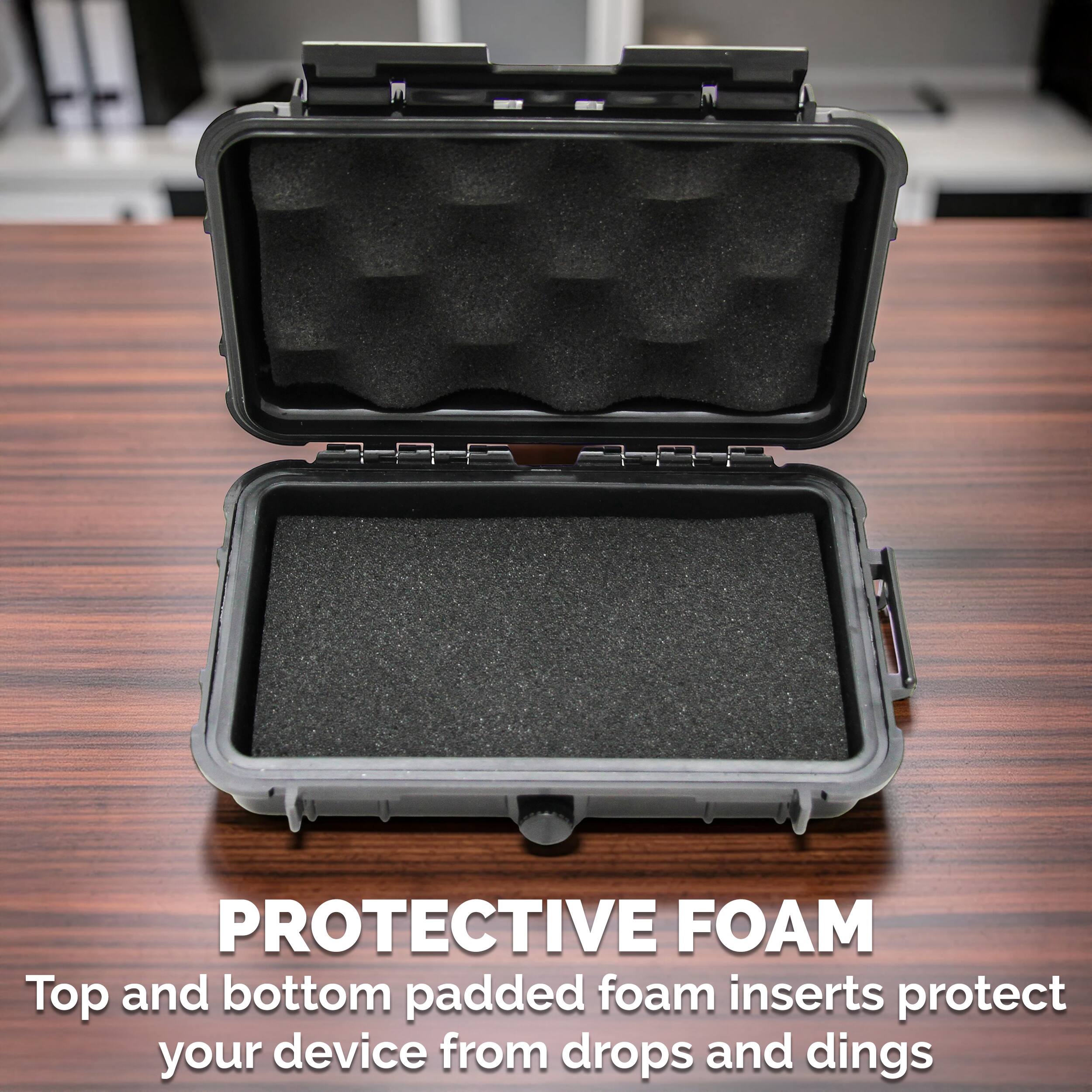 PROTECTIVE FOAM  
Top and bottom padded foam inserts protect your device from drops and dings
