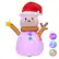 Front. Costway - 4 FT Inflatable Christmas Snowman Blow-up Decoration with 360° Rotating LED Lights - Multicolor.