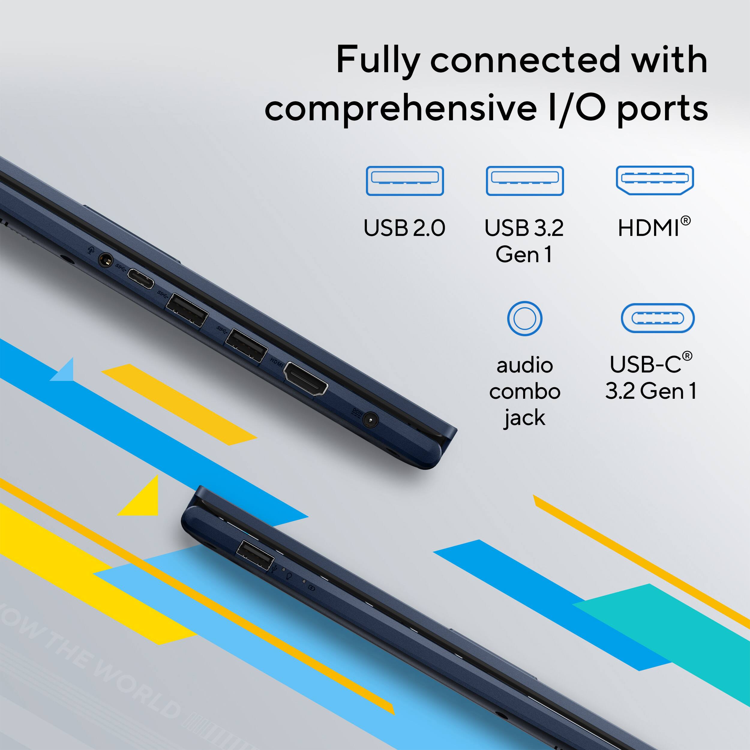 Fully connected with comprehensive I/O ports  
- USB 2.0  
- USB 3.2 Gen 1  
- HDMI  
- audio combo jack  
- USB-C 3.2 Gen 1  

OW THE WORLD DO IT