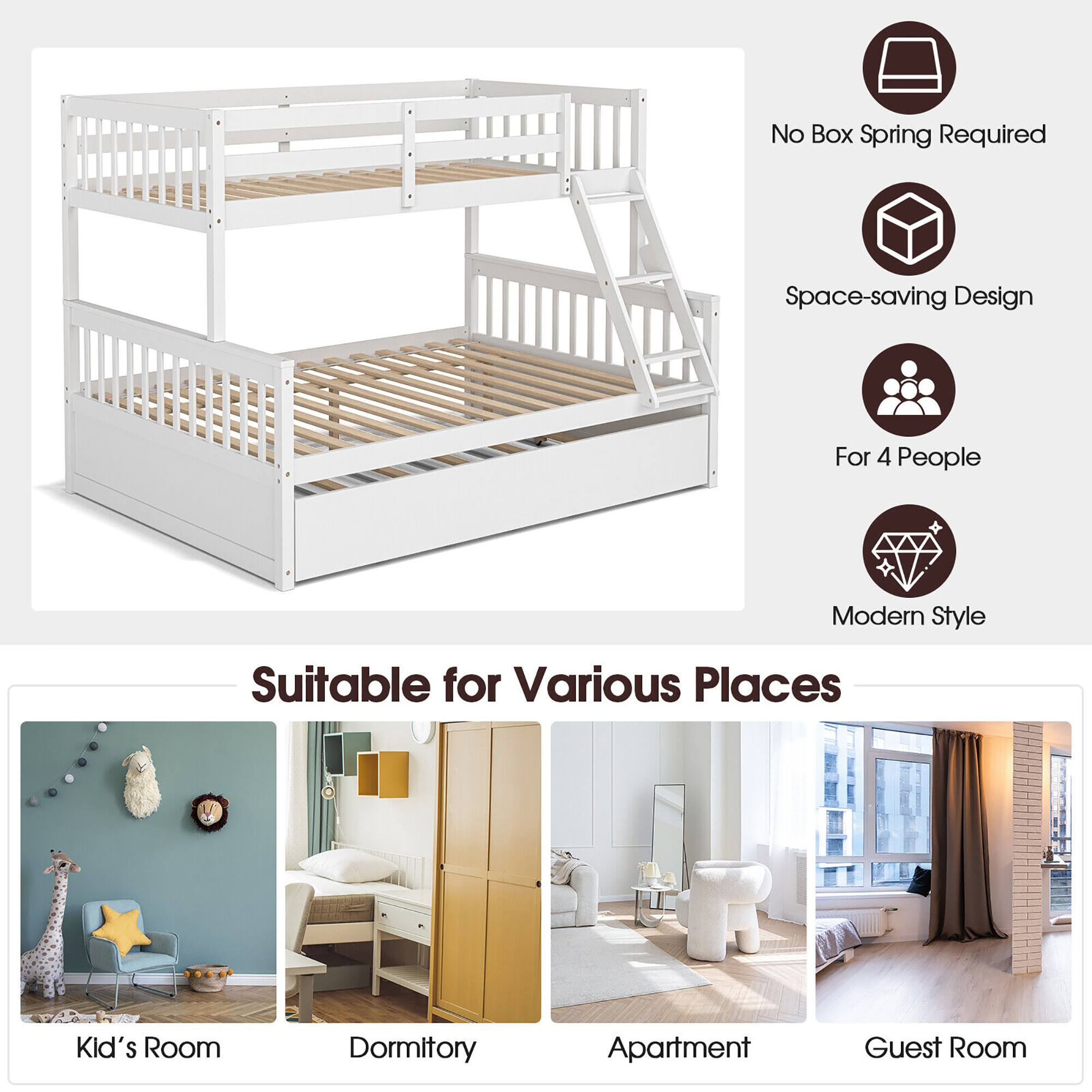 No Box Spring Required  
Space-saving Design  
For 4 People  
Modern Style  

Suitable for Various Places  
Kid's Room  
Dormitory  
Apartment  
Guest Room