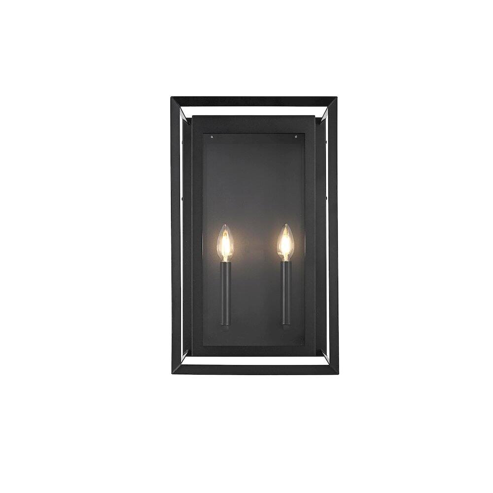Back. Elegant Lighting - Etting 12 Inch Outdoor Wall Sconce In Black - Black.