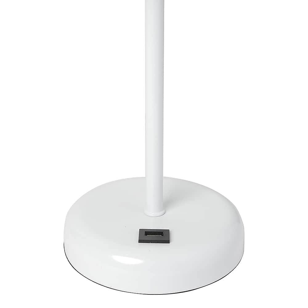 Limelights White Stick Lamp with USB charging port and Fabric Shade 2 ...