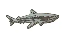 Zeckos - 33 Inch Distressed Wood Shark Wall Hook Rack Metal Accents Ocean Art Sculpture - Brown