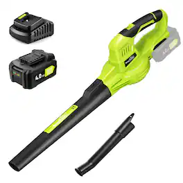 SnapFresh - 20V Cordless Leaf Blower with 4.0Ah Battery Fast Charger and 2 Speed Modes - Green