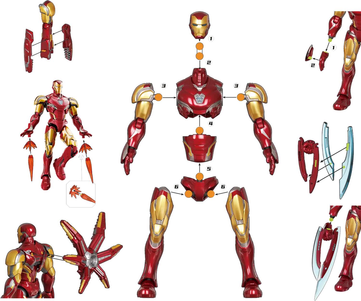 Alt View 3. PopMarket - Blokees - Marvel Infinity Saga - Champion Class - 01: DX Iron Man MK85 Model Kit   - COLLECTIBLES - Multicolor.