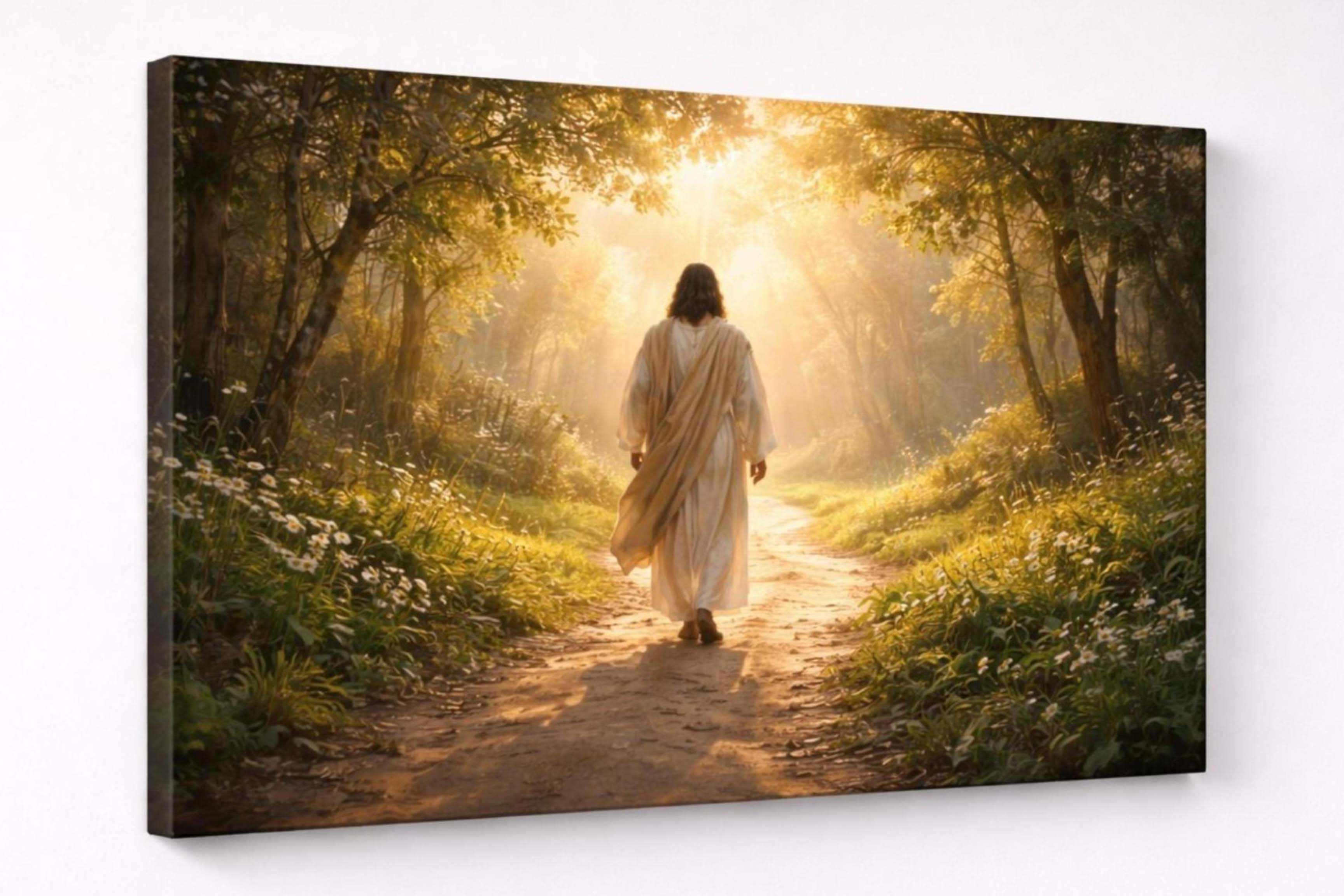 Front. FC Design - Large Canvas 24x36" Frameless Radiant Path Faith Art Painting Home Wall Décor - MultiColor.