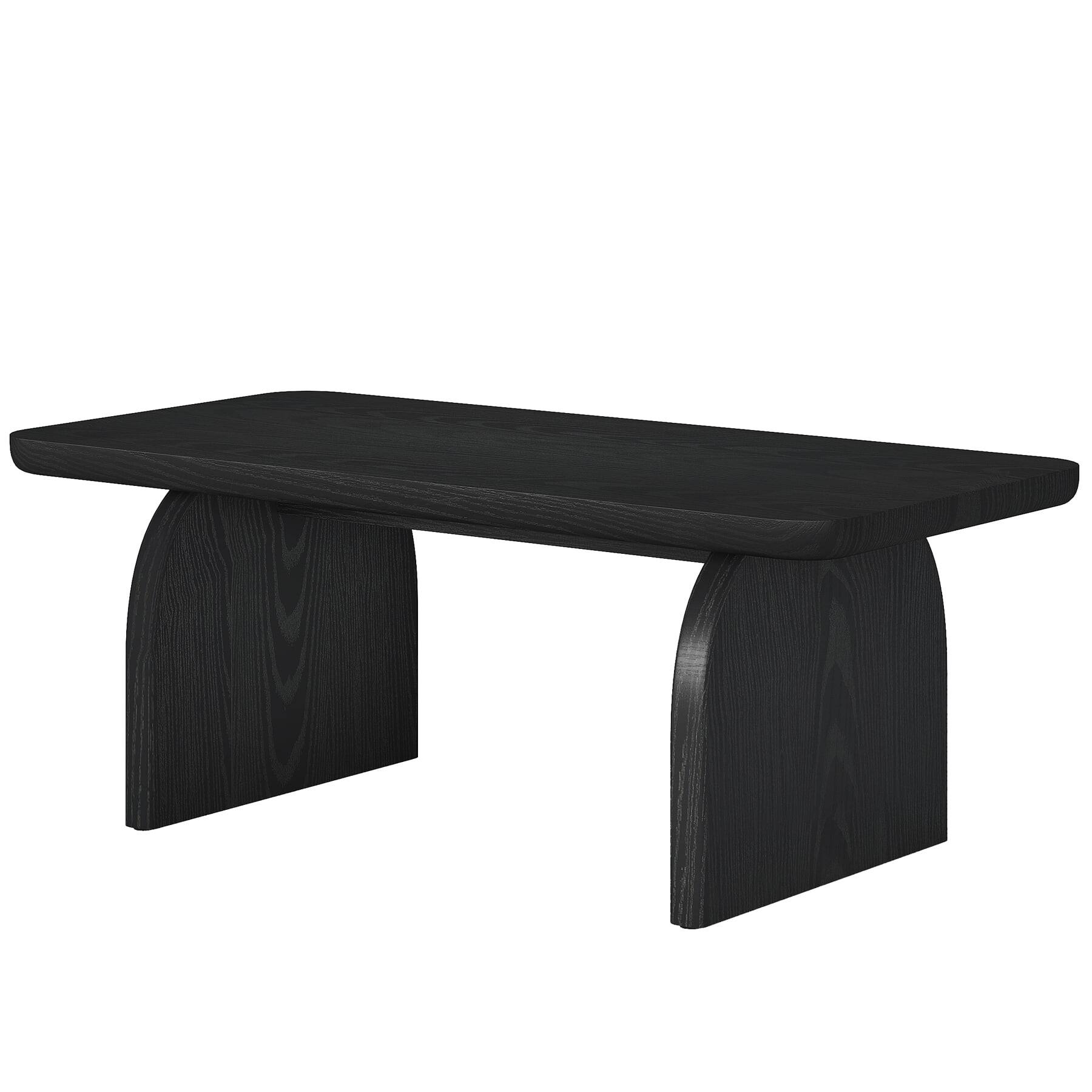 Alt View 4. Kadyn - Kadyn Wooden Rectangular Coffee Table, Modern Living Room Furniture, Stylish Home Decor, Black - Black.