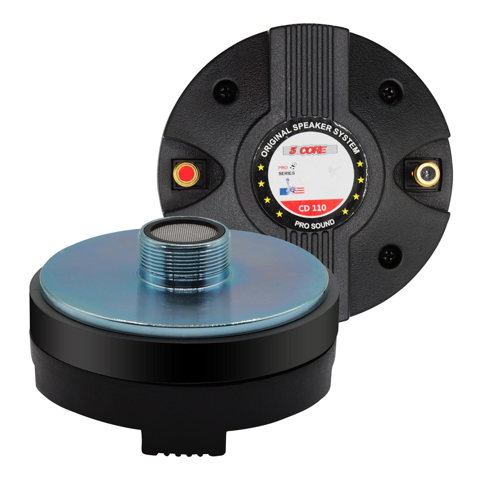 5 CORE - Compression Driver 3.5 Inch Tweeter Horn Audio Throat 220W Peak Loud 8 Ohm Titanium Diaphragm - Black