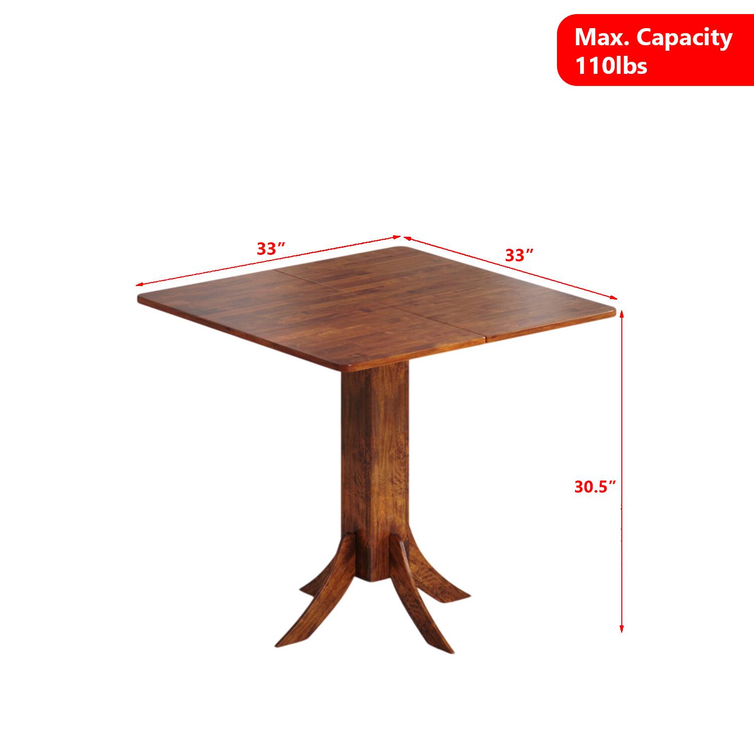 Max. Capacity 110lbs  
33" x 33" x 30.5"