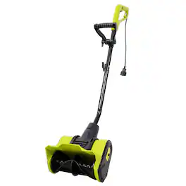 Z-Edge - 12-Inch Electric Snow Shovel, 10-Amp Corded Snow Blower, Lightweight Snow Thrower with Dual-Blade Auger for Sidewalk - Green