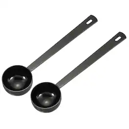 Unique Bargains - 2pcs Measuring Spoon, 20ml Long Handle Table Scoop Teaspoon for Coffee Tea Sugar Cooking Baking - Black