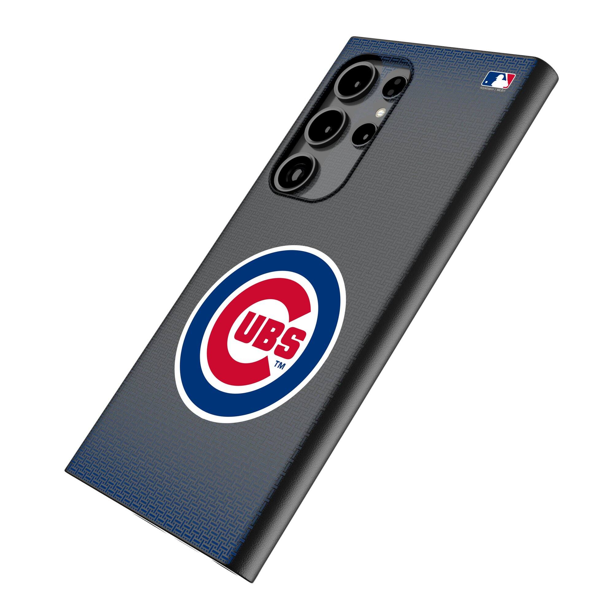 Alt View 1. Keyscaper - Chicago Cubs Linen Galaxy Magnetic Bump Case - S25 Ultra - Black.