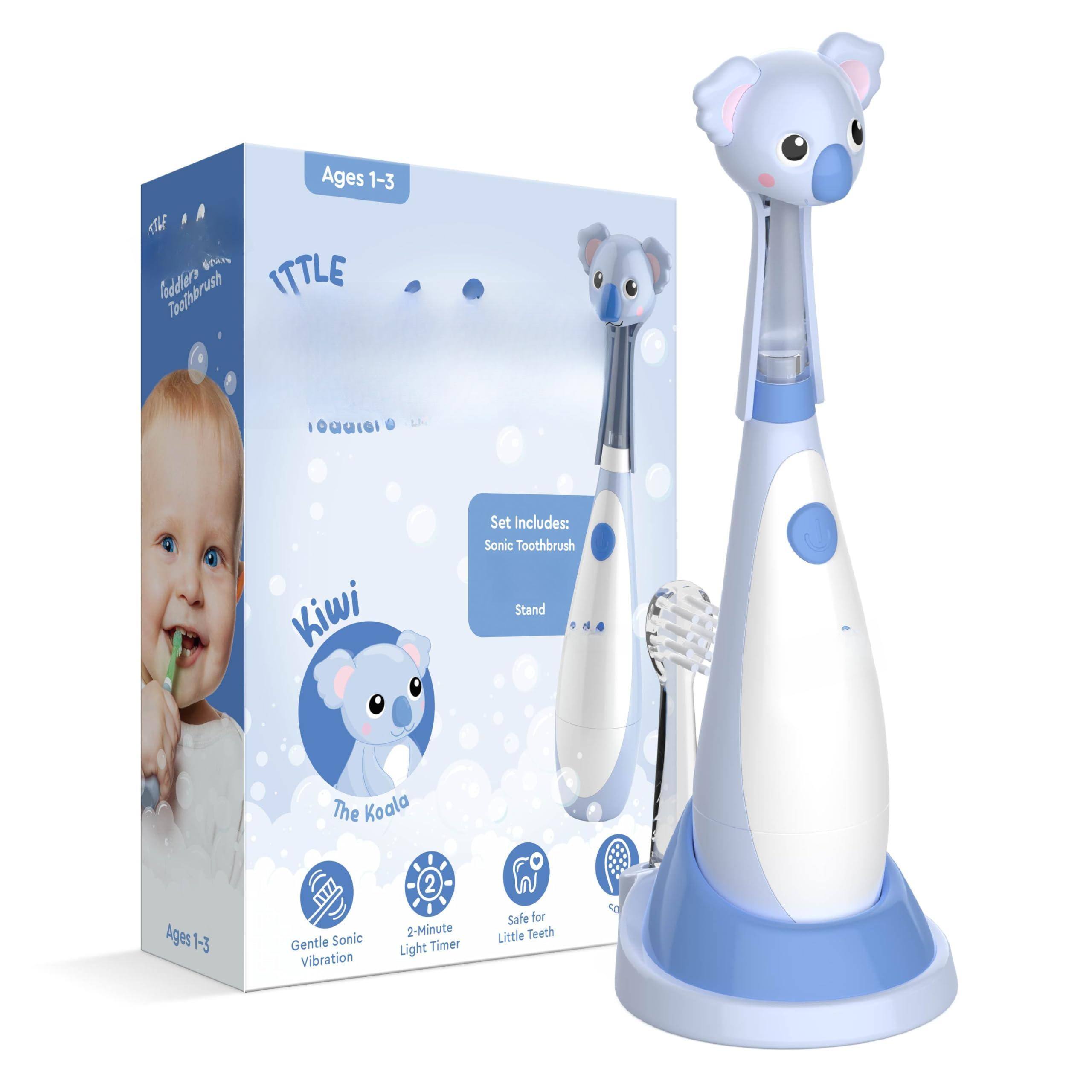 Ages 1-3

LITTLE Kiwi The Koala

Set Includes:
- Sonic Toothbrush
- Stand

Gentle Sonic Vibration
2-Minute Light Timer
Safe for Little Teeth