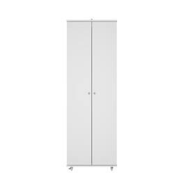 Famapy - Tall Storage Shoe Cabinet: Mobile, Versatile Organizer with Lockable Wheels - White