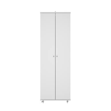 Front. Famapy - Famapy Tall Storage Shoe Cabinet: Mobile, Versatile Organizer with Lockable Wheels - White.