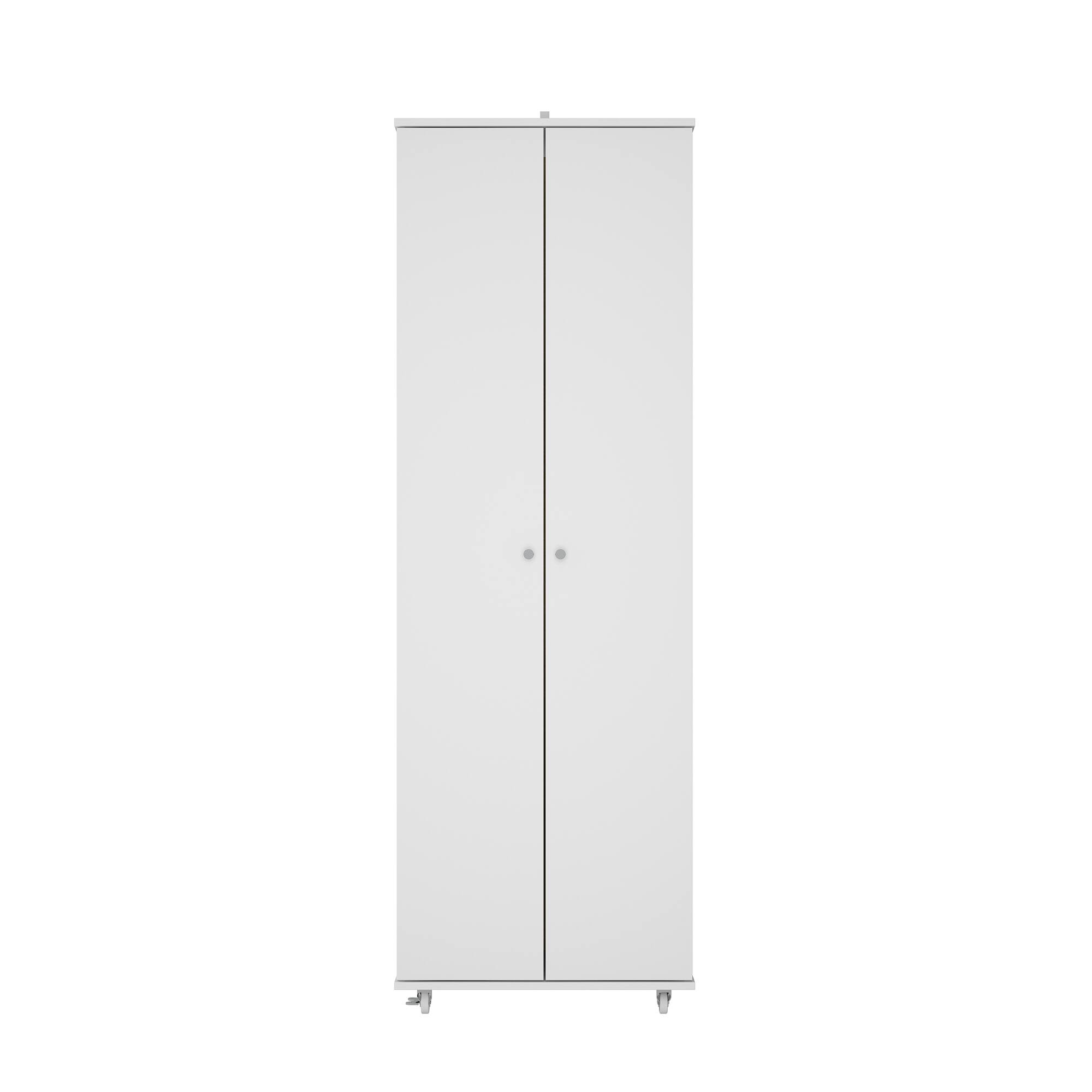 Front. Famapy - Famapy Tall Storage Shoe Cabinet: Mobile, Versatile Organizer with Lockable Wheels - White.