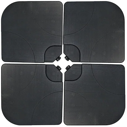Front. Sunnydaze - Sand or Water Square Cantilever Offset Patio Umbrella Base Plates - Black.