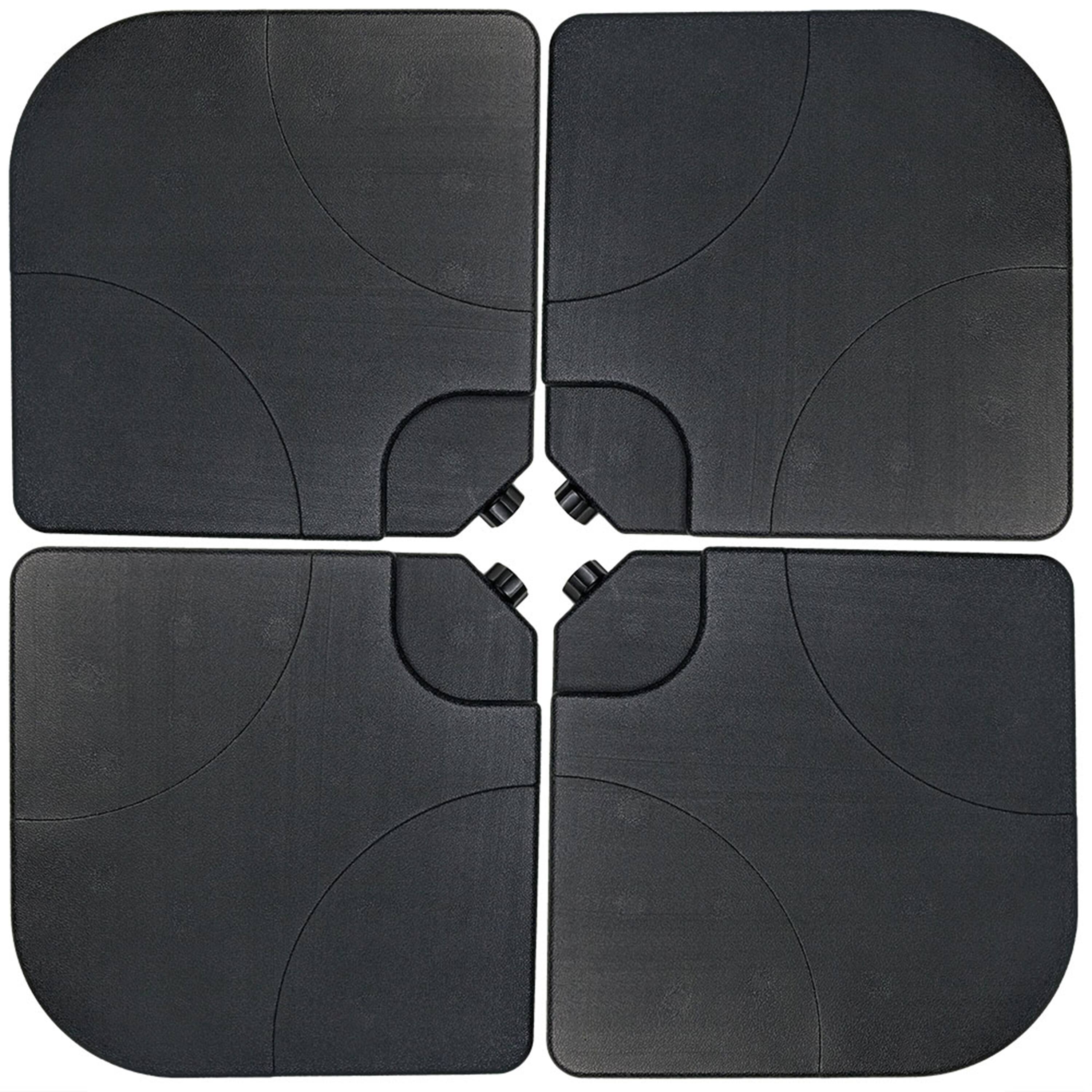 Front. Sunnydaze - Sand or Water Square Cantilever Offset Patio Umbrella Base Plates - Black.