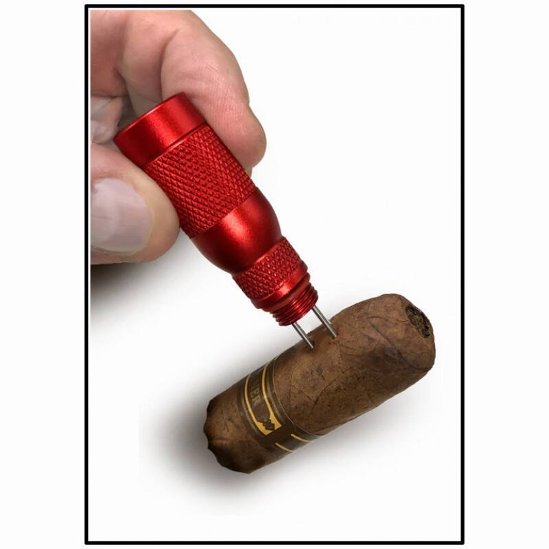 Alt View 1. Prestige - Spartan 4-in-1 Cigar Draw Tool (Red) - Candy Apple Red Finish.