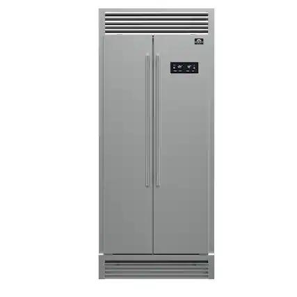 Front. Forno Appliances - Salerno 15.6 Cu. Ft. Side-by-Side Refrigerator with Decorative Grill Trim - Stainless Steel VCM.