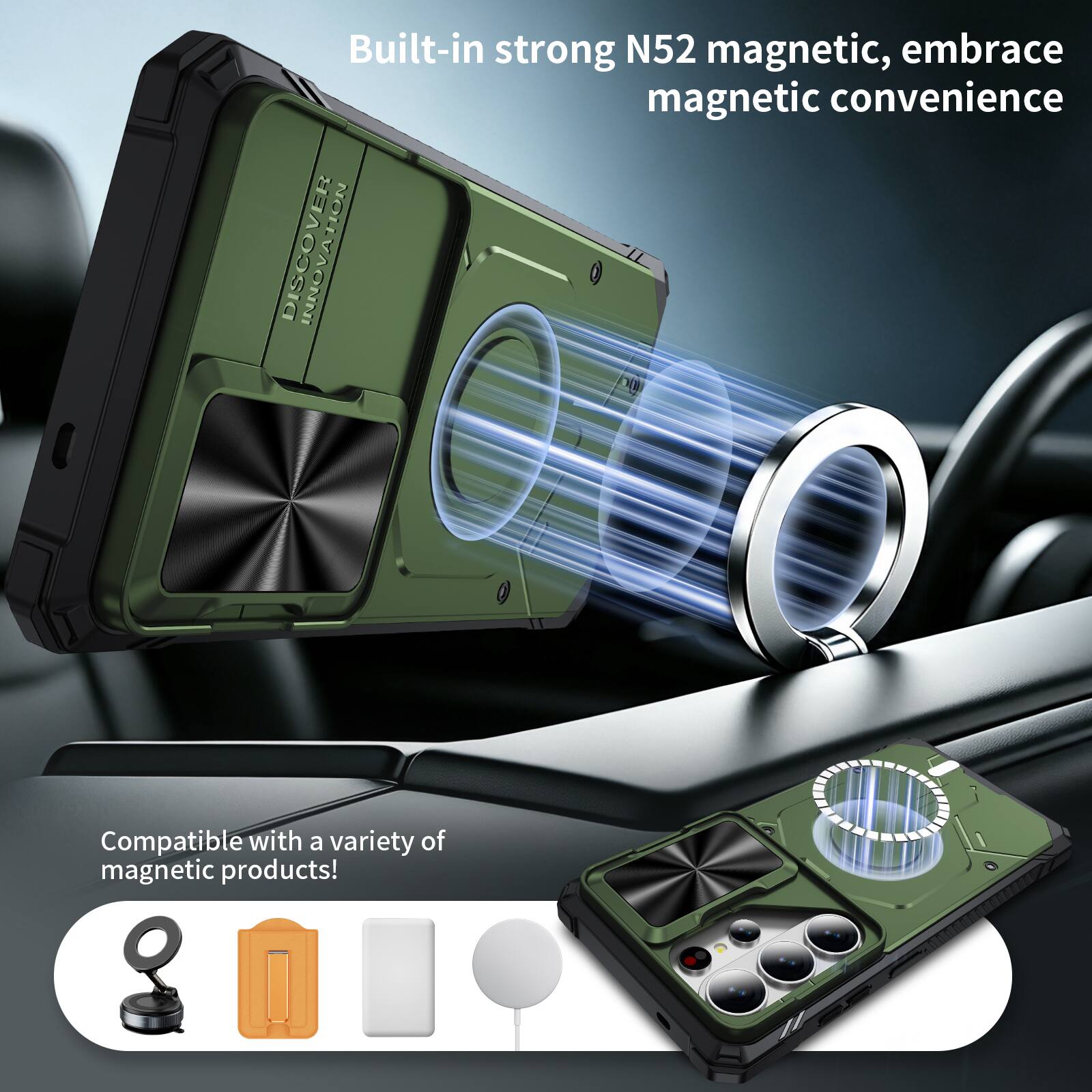 Built-in strong N52 magnetic, embrace magnetic convenience

Compatible with a variety of magnetic products!