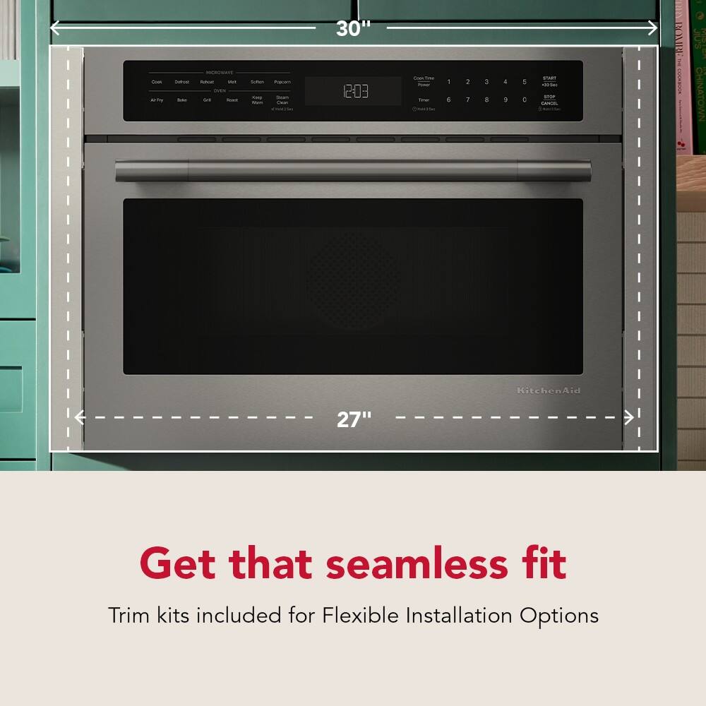Che Bu - sNe MUT - DS - Sultas - -a Soas - 30" 12:03 - Fima Tow - 6 2 : 3 E 4 9 5 0 START STOP CANCEL ARIEE THINCA i DRO0O JIU'S WD  CHINATOWN KitchenAid 27" Get that seamless fit Trim kits included for Flexible Installation Options