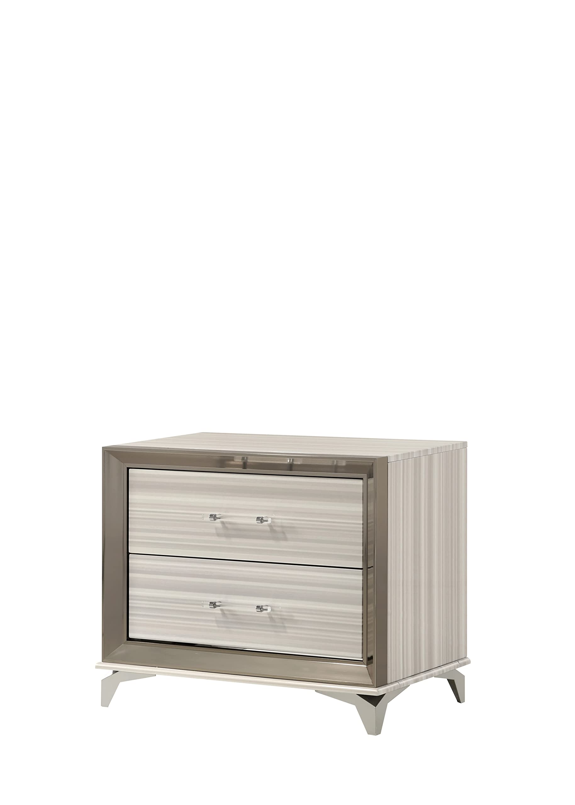Left. Global Furniture USA - Modern Zambrano White Nightstand - White.