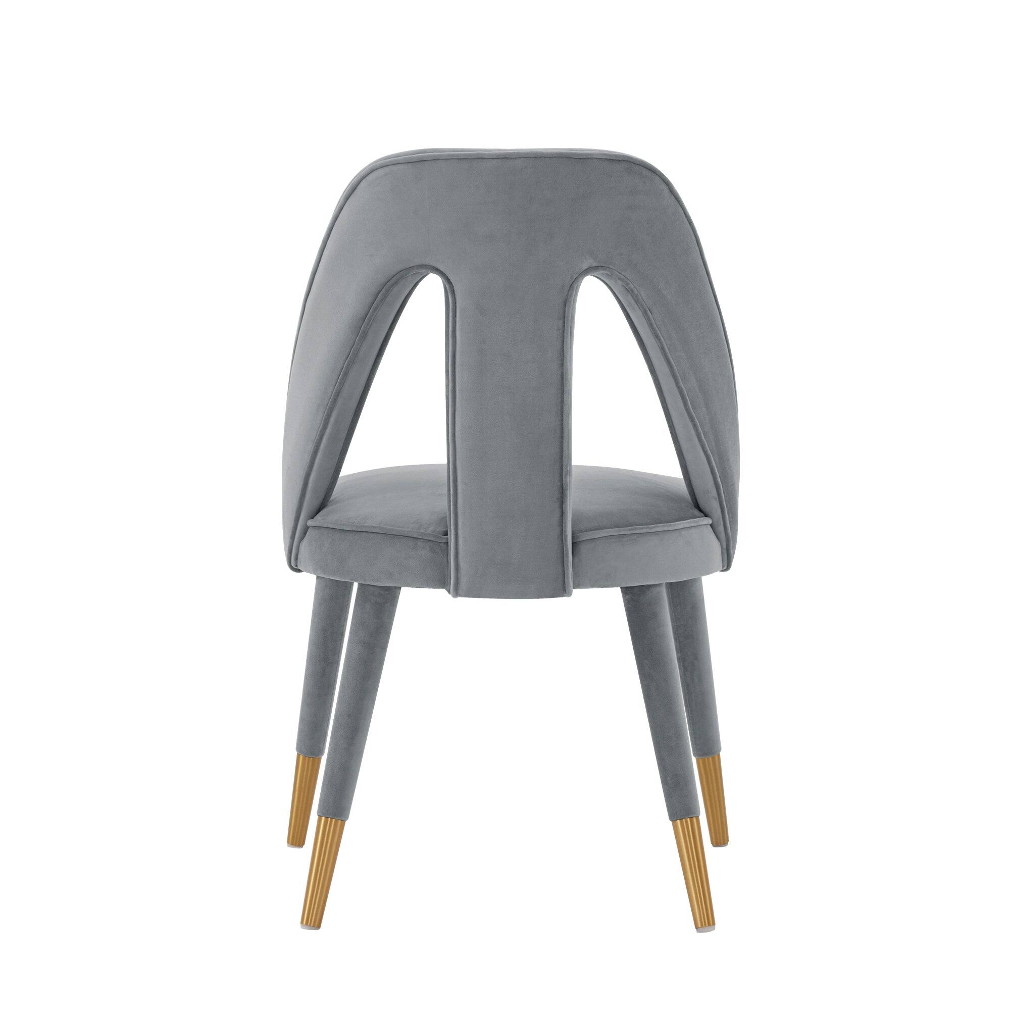 Alt View 4. Manhattan Comfort - Neda Modern Upholstered Velvet Dining Chair - Gray.