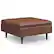 Front. Simpli Home - Shay Mid Century Large Square Coffee Table Storage Ottoman - Distressed Saddle Brown.