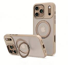 SKRAN - Premium Magnetic Rotating Bracket Case for iPhone 17 Pro - Pivot Stand Protective Cover - Khaki