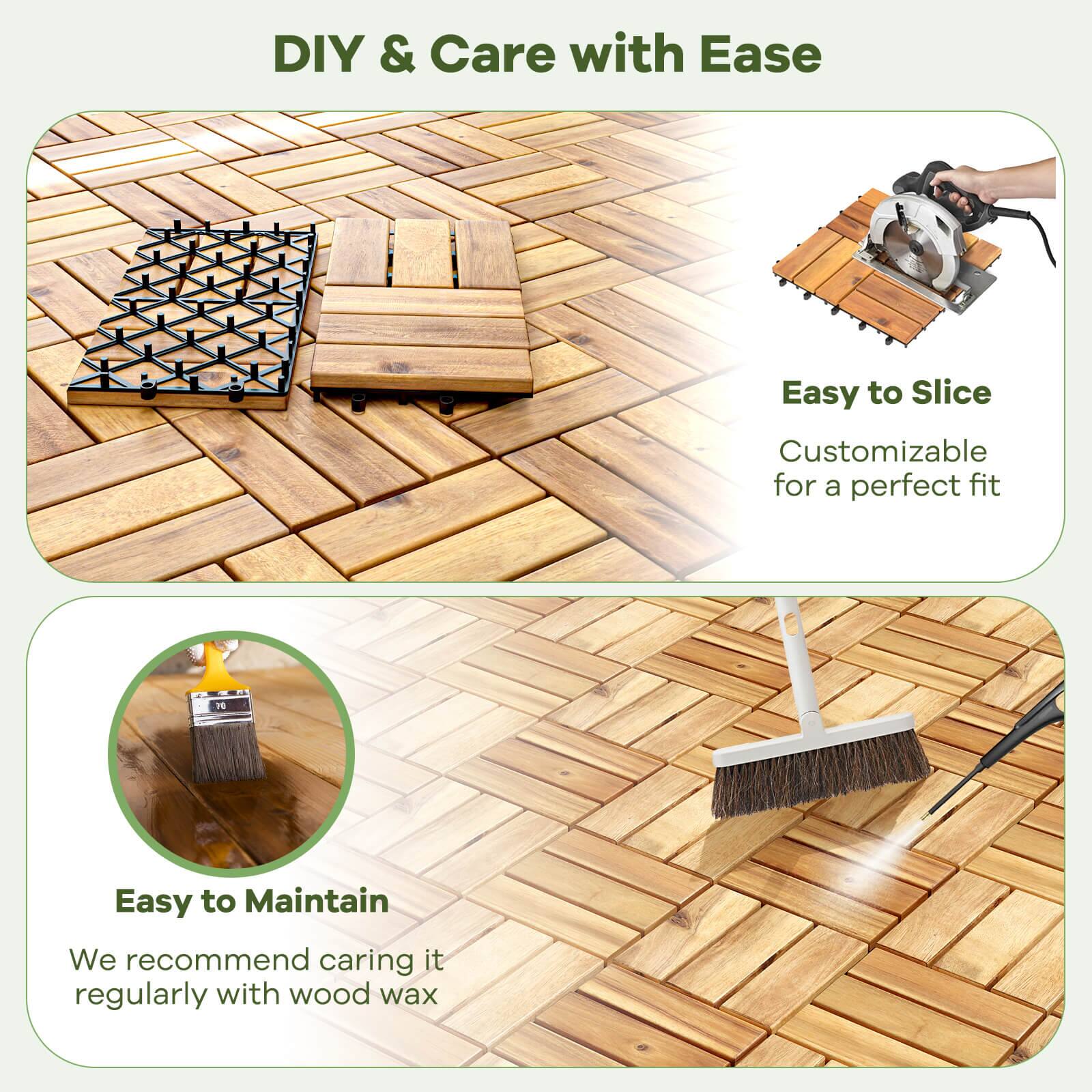 DIY & Care with Ease

Easy to Slice  
Customizable for a perfect fit

Easy to Maintain  
We recommend caring it regularly with wood wax