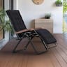 PURPLE LEAF - Patio Reclining Chair Zero Gravity Chaise Lounge Folding Chair with Removable Cushion Adjustable Headrest for Beach Pool - Black
