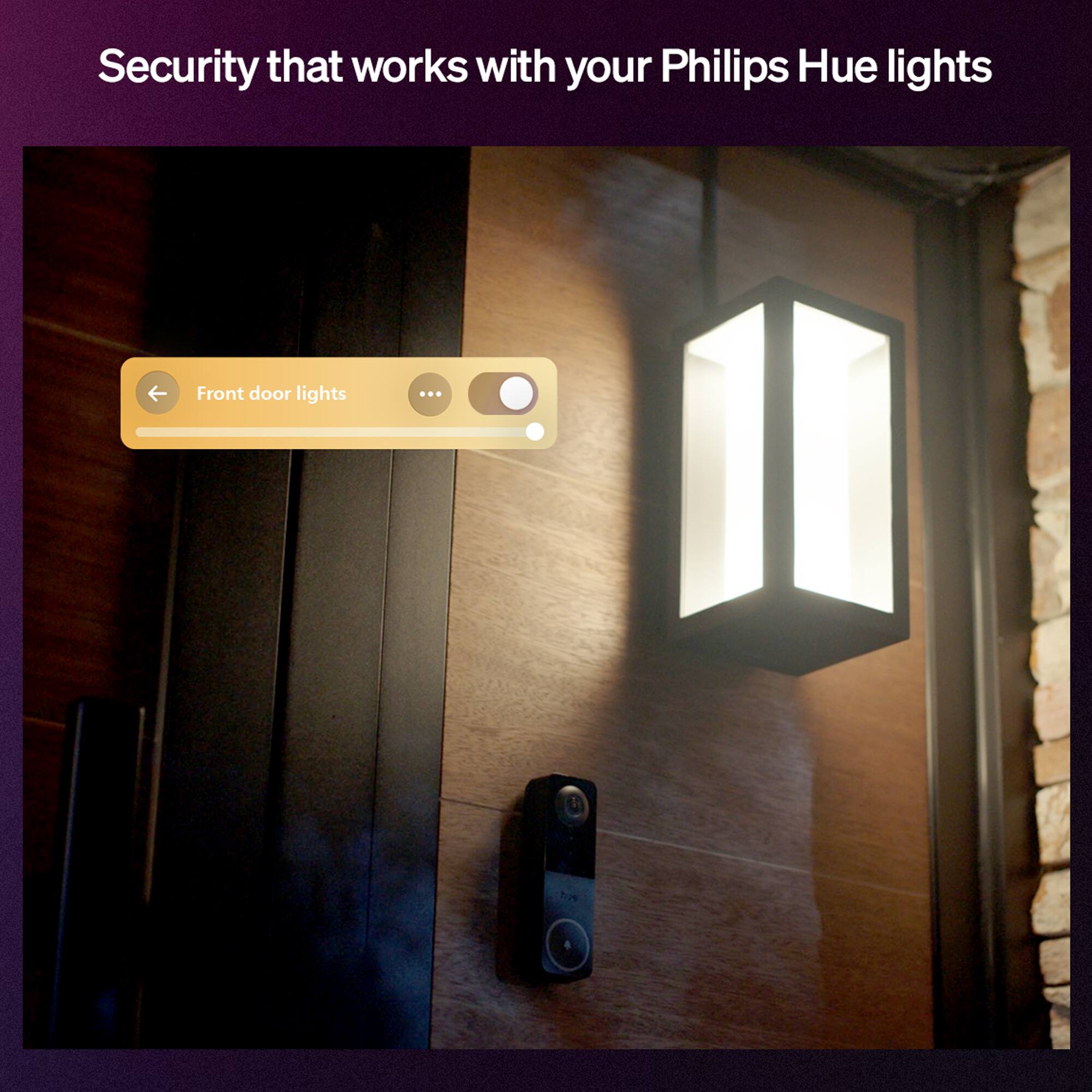 Security that works with your Philips Hue lights

Front door lights
