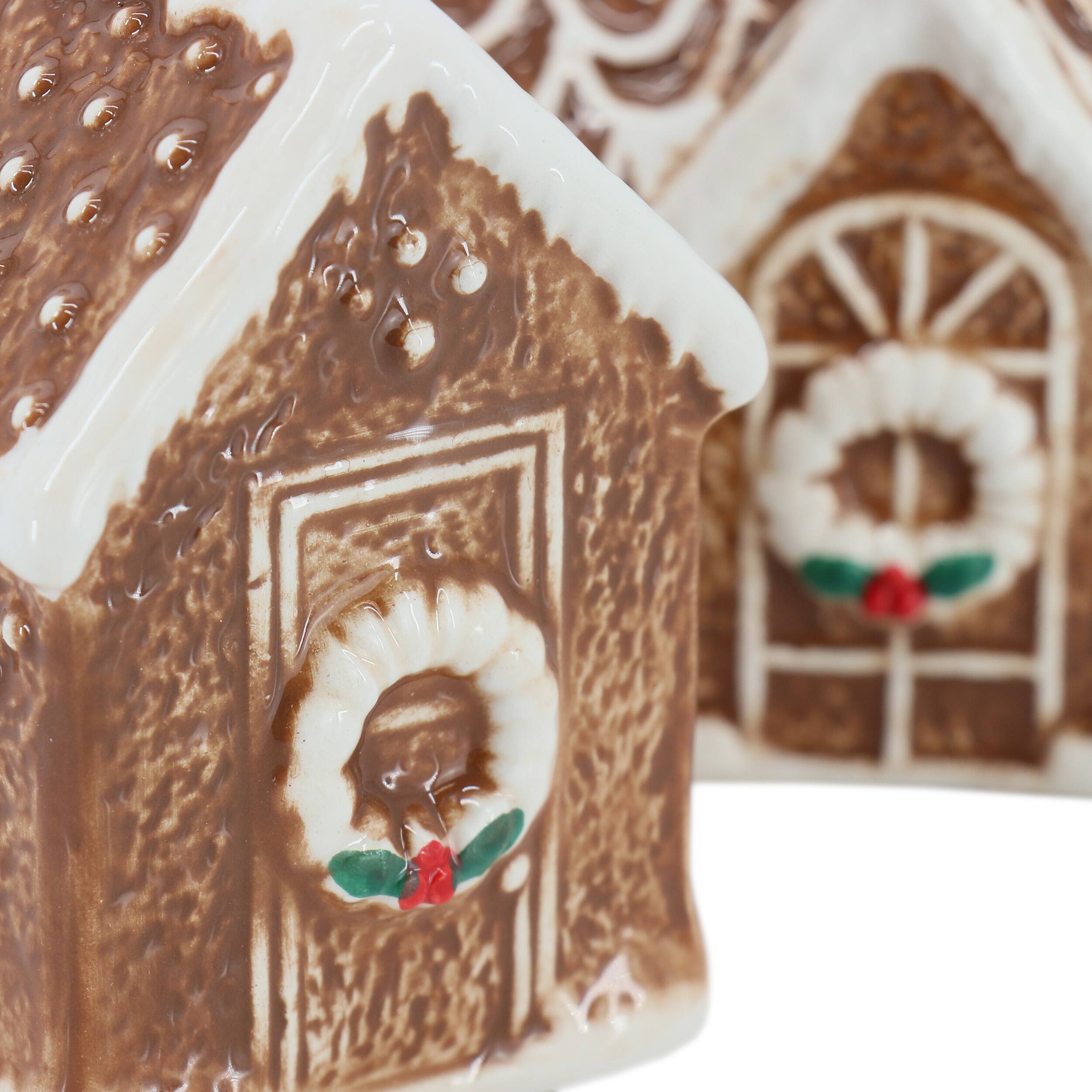 Alt View 4. Martha Stewart - Martha Stewart Ceramic Gingerbread House Salt and Pepper Shaker Set in Brown - Brown.