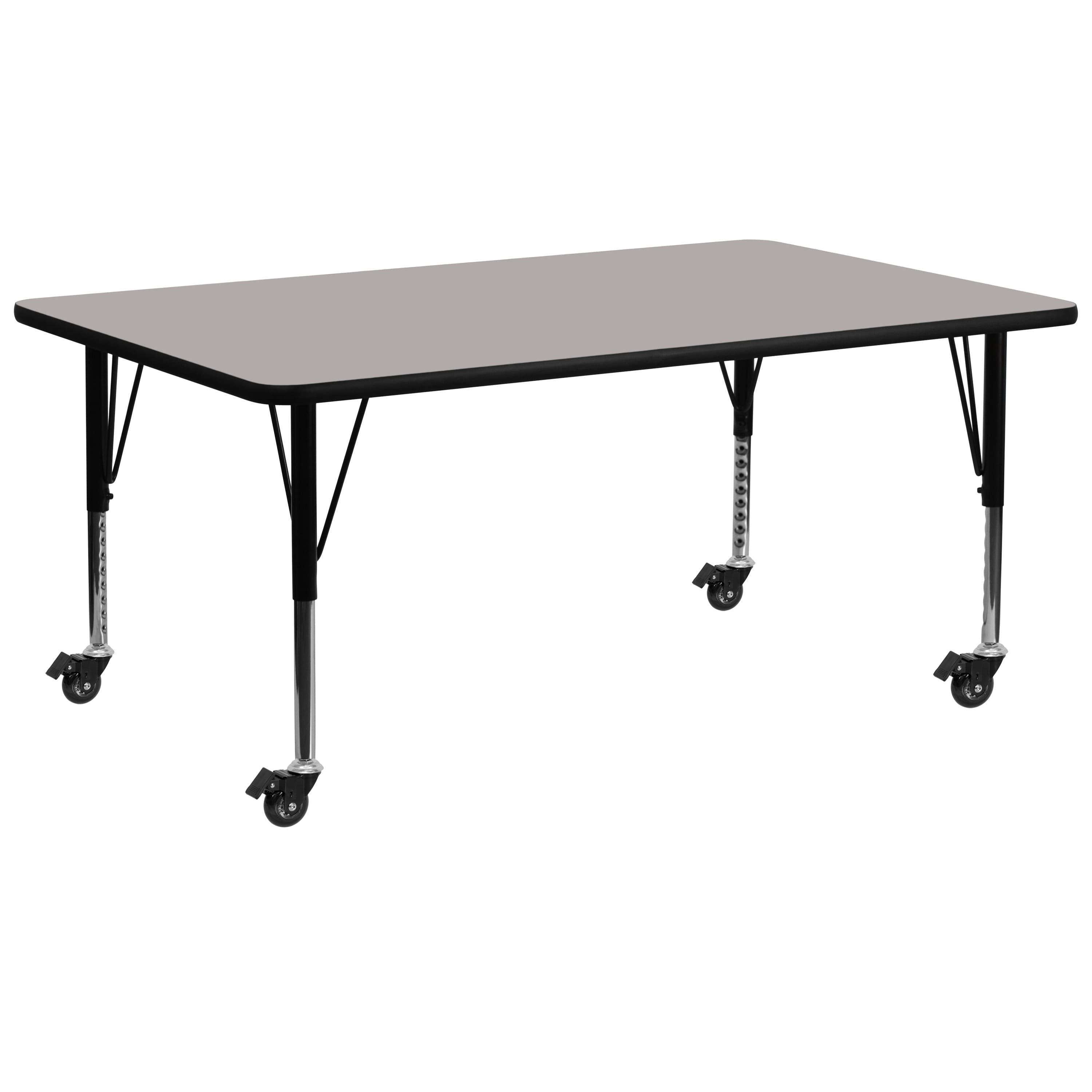 Flash Furniture - Wren Mobile 30''W x 72''L Rectangular Grey HP Laminate Activity Table - Height Adjustable Short Legs - Gray price history on PriceWatchPro