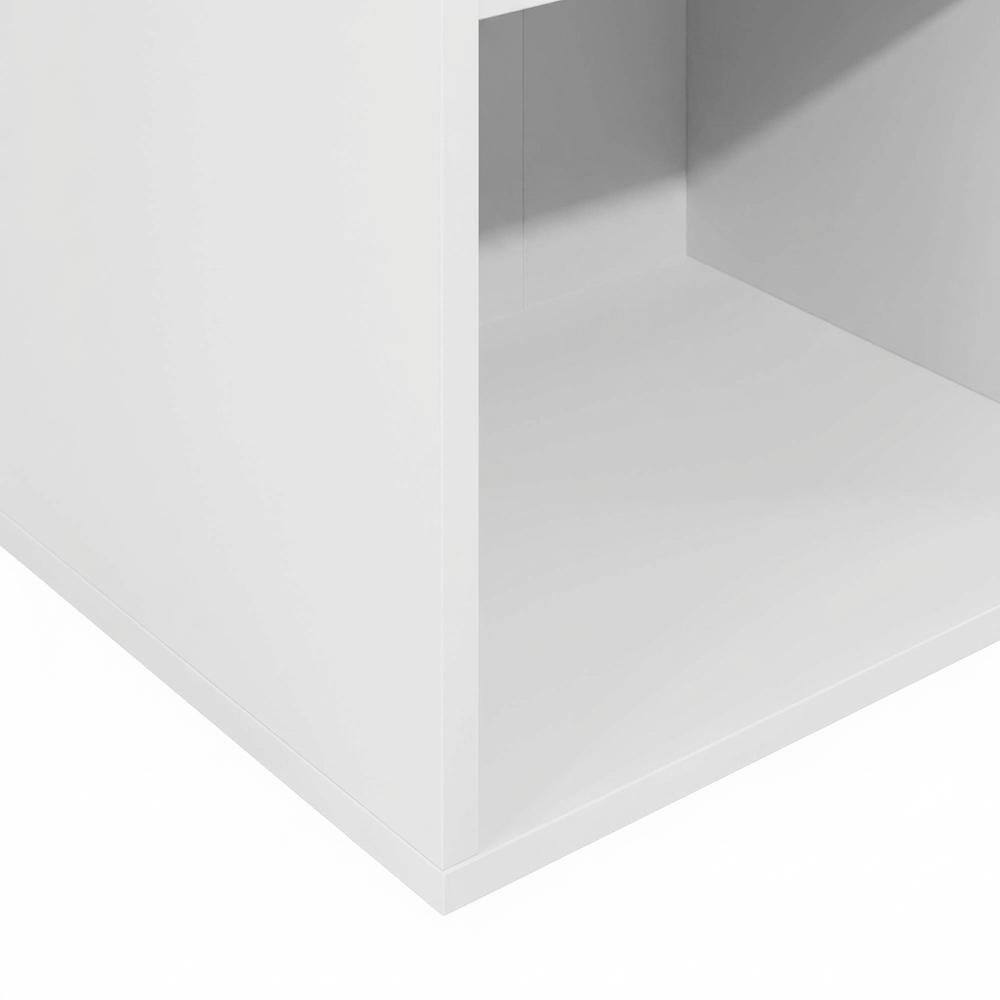 Alt View 2. FurniFact - Engineered Wood Bookcase with Engineered Wood Finish for Home and Office Use - Plain White.