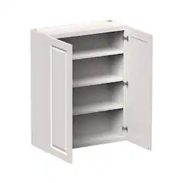 Boyel Living - 33-in W x 42-in H x 12-in D Shaker RTA Kitchen Wall Cabinet with Soft-Close Doors - Glacier White