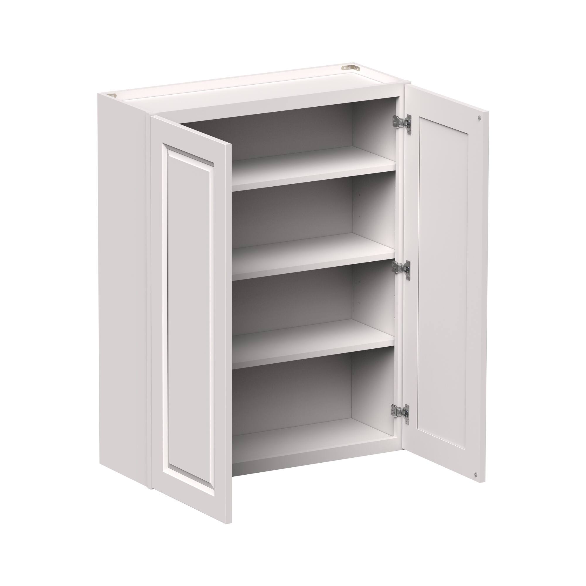 Front. Boyel Living - 33-in W x 42-in H x 12-in D Shaker RTA Kitchen Wall Cabinet with Soft-Close Doors - Glacier White.