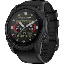 The watch displays the time as 20:47 and the date as 05:56. The watch is a Garmin Tactix, and it is set to 01:23:10 on Saturday. The watch also shows the time in UTC, which is 02:04.