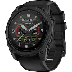 The watch displays the time as 20:47 and the date as 05:56. The watch is a Garmin Tactix, and it is set to 01:23:10 on Saturday. The watch also shows the time in UTC, which is 02:04.