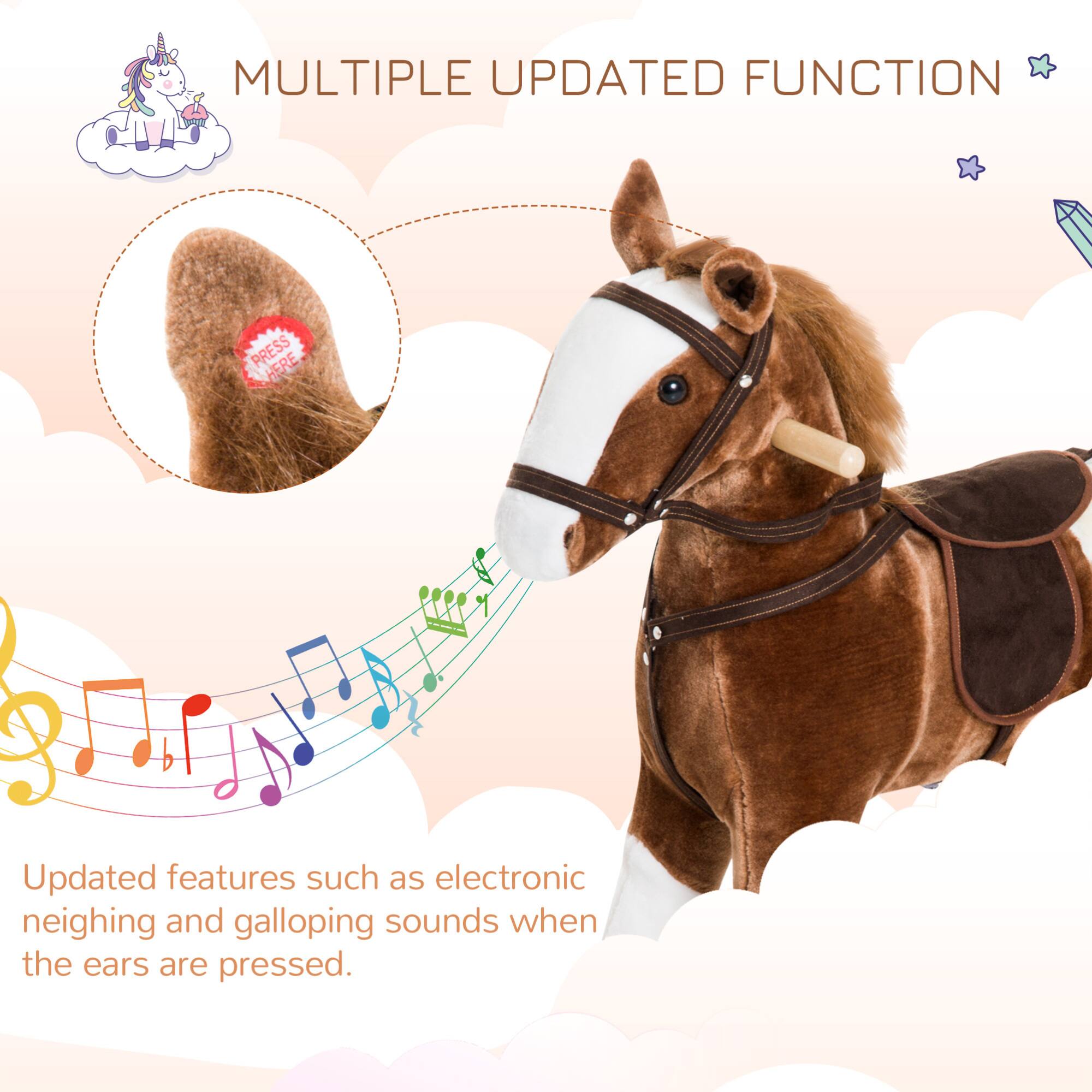 ELEMENT ACE Plush Rocking Horse Toy for Kids with Electronic Sounds and ...