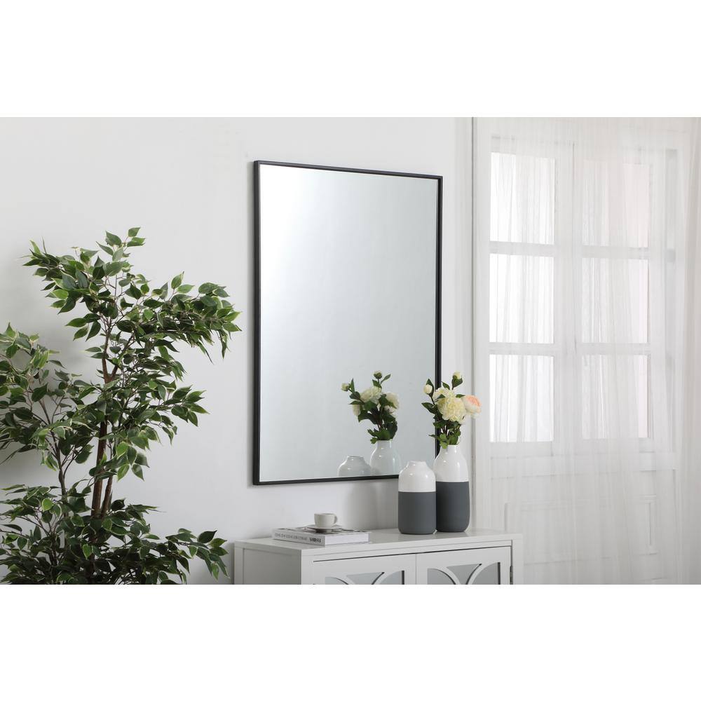 Alt View 7. Elegant Decor - Metal frame rectangle mirror 30 inch in Black - Black.