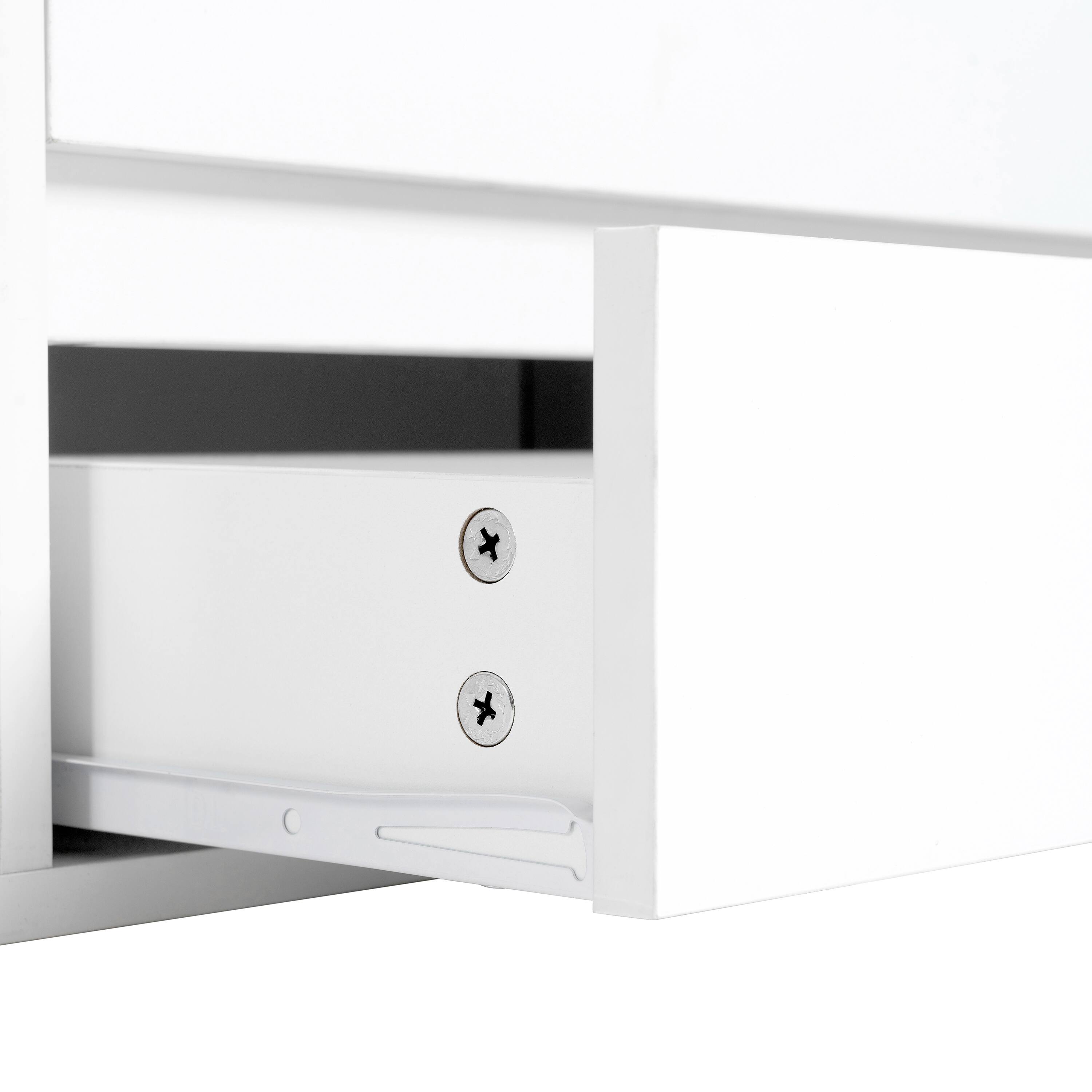 Alt View 6. Spaco - Spaco Modern LED TV Stand up to 105"TV with APP Control, Faux Marble Top Entertainment Center for Living Room - White.