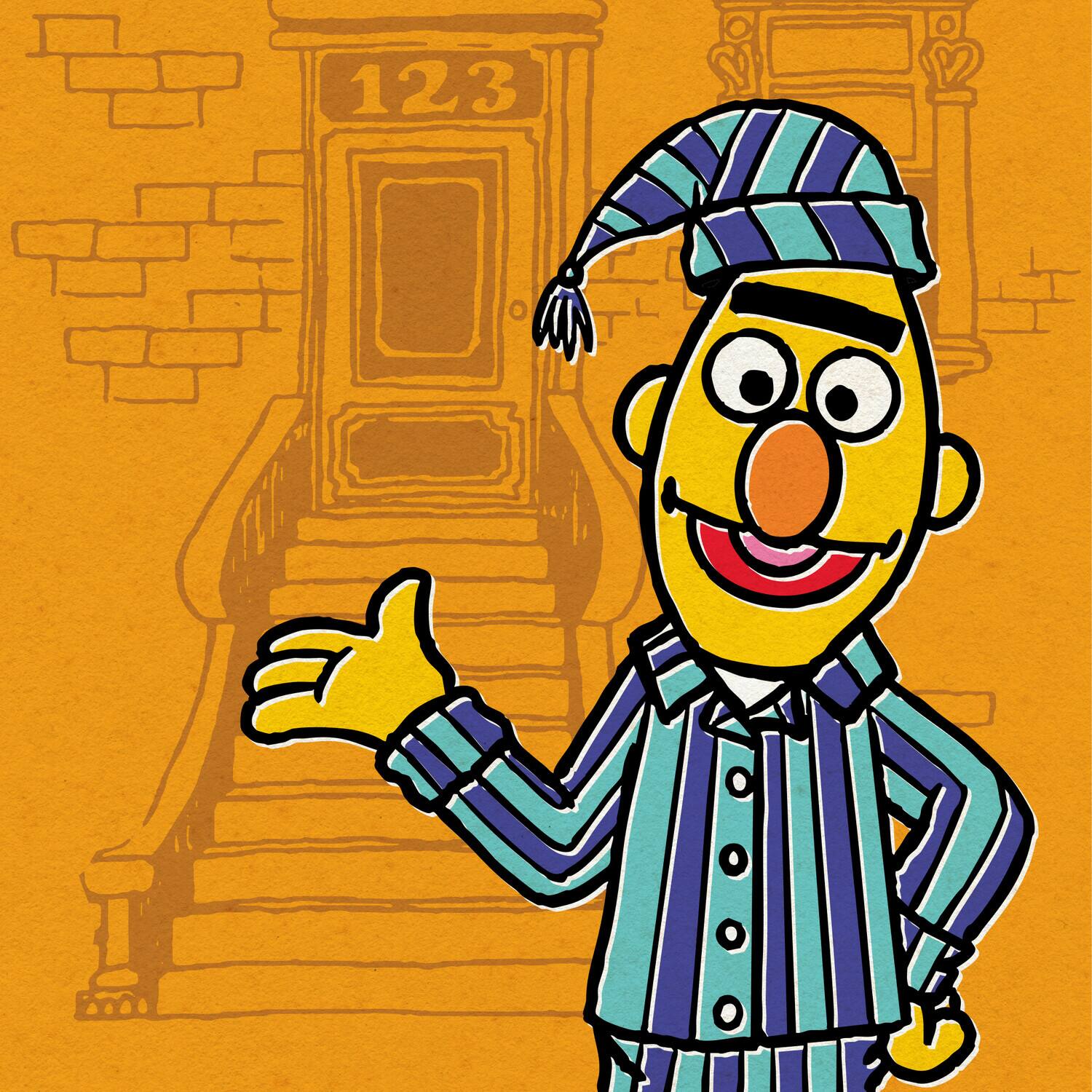 Alt View 2. Super7 - Super7 - Sesame Street - ReAction Figures Wv6 - Bert (PJs)   - COLLECTIBLES - Multicolor.