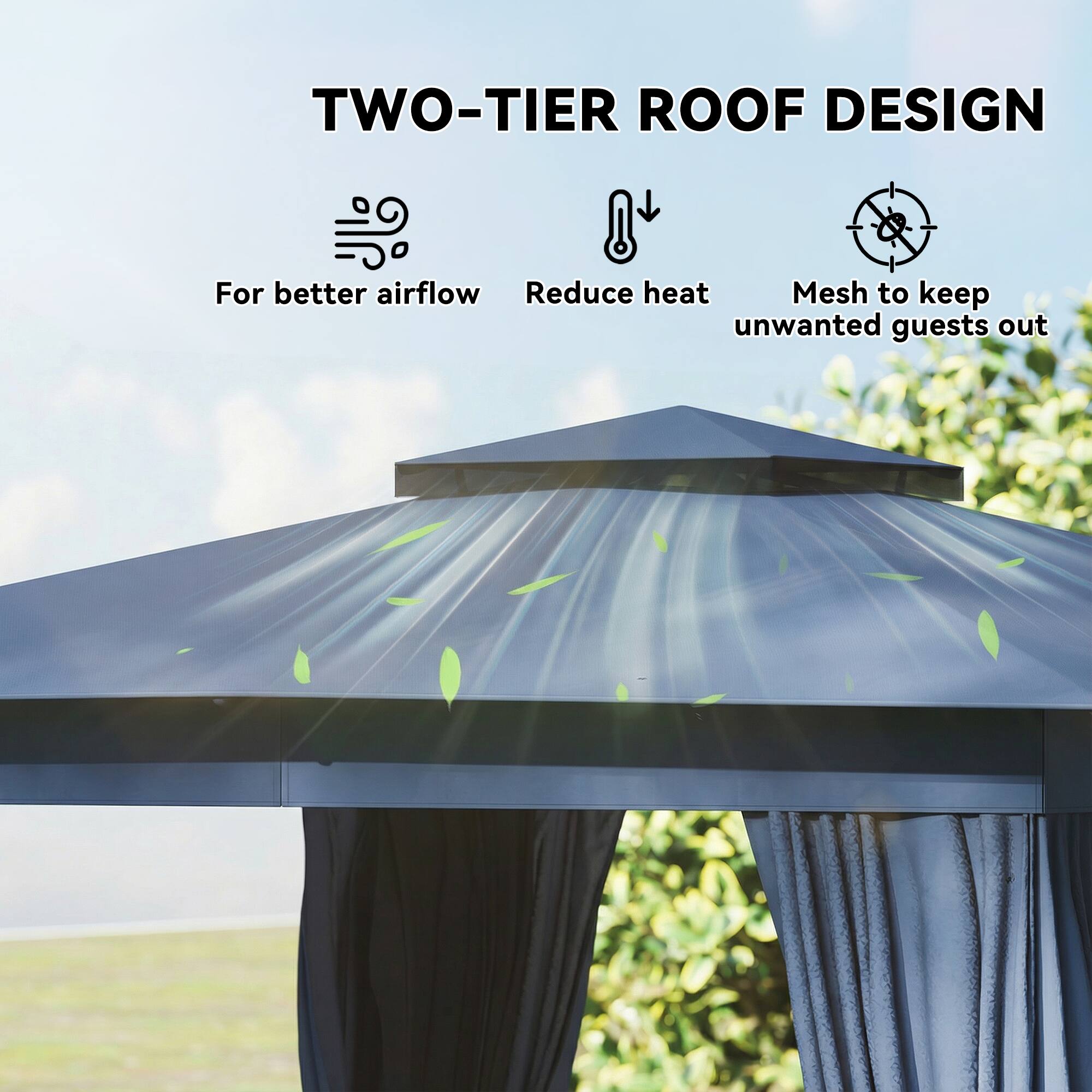 TWO-TIER ROOF DESIGN

- For better airflow
- Reduce heat
- Mesh to keep unwanted guests out