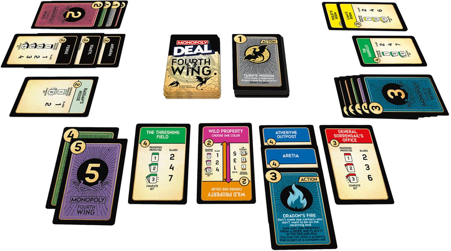 WING MONOPOLY 2 2 J VIOLET'S ROOM S.WTI7 MOO 2 T  2 2 2 t 2 FEIRGE SGAEYL EL 6 2 EWNO 2 PROPERTIES HOUSE RAEGAN'S S L BLADES 2 ANDARNA MONOPOLY DEAL FOURTH WING 1 ACTION TAIRN'S WISDOM m snew a legendary dragon could be - snarky? GN 2 CAROS : 2 T 1 THE GAUNTLET C e A 3 MONOPOLY FOURTH WING 3 4 5 5 MONOPOLY FOURTH WING THE THRESHING FIELD 4 PROPERTIES PROTECTED BLADES 1 2 2 4 3 7 COMPLETE SET WILD PROPERTY CHOOSE ONE COLOR 2 - - AI 5 E 1 3 5 2 4 L E - m CPUS M 2 COLOR ONE CHOOSE PROPERTY WILD ATHEBYNE GENERAL OUTPOST SORRENGAIL'S 4 OFFICE 3 PROPERTIES PROTECTED BLADES ARETIA 2 1 4 2 3 3 ACTION 3