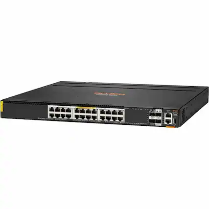 Front. HP - Aruba 6300L 24p Smart Rate 1G/2.5G/5G/10G CL6 2p SFP56 50G 2p SFP28 25G L2 Switch - 24 Ports - Manageable - Gigabit - Black.