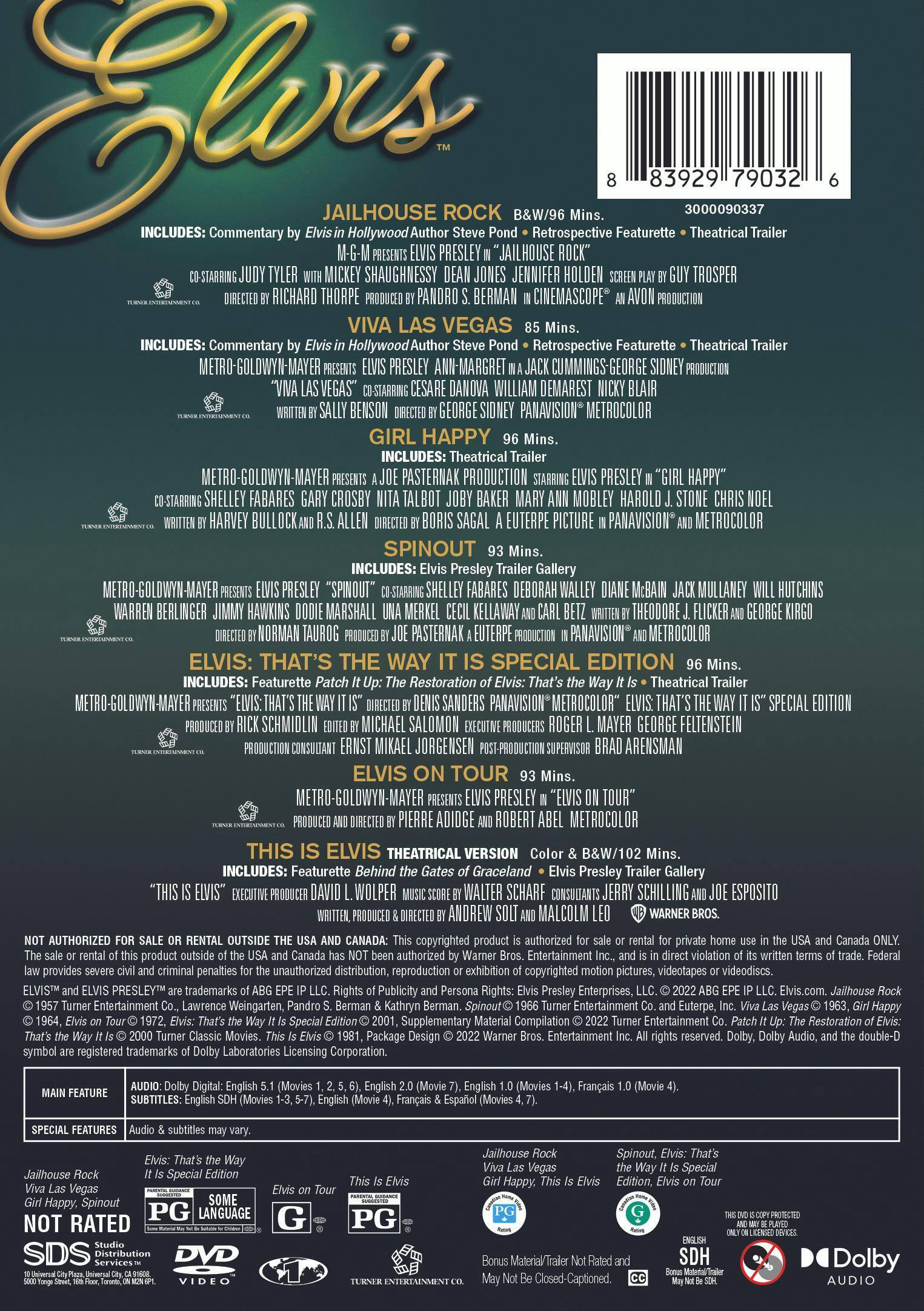 Back. Elvis 7-Film Collection (Box Set) [DVD].