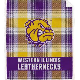 Pegasus - Western Illinois Leathernecks 50" x 60" Bold Plaid Ultra Soft Sherpa Blanket - Multicolor