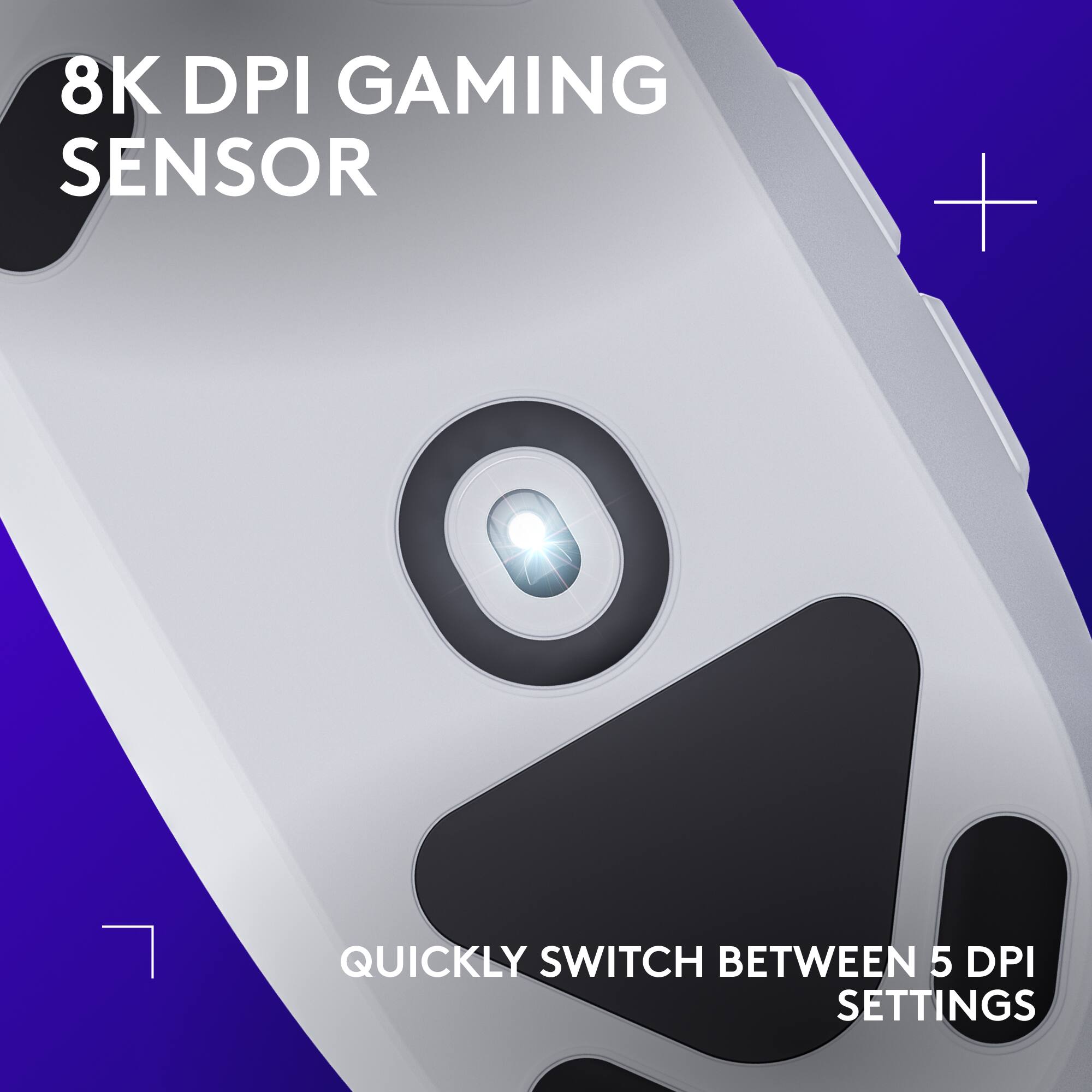 8K DPI Gaming Sensor + Quickly Switch Between 5 DPI Settings